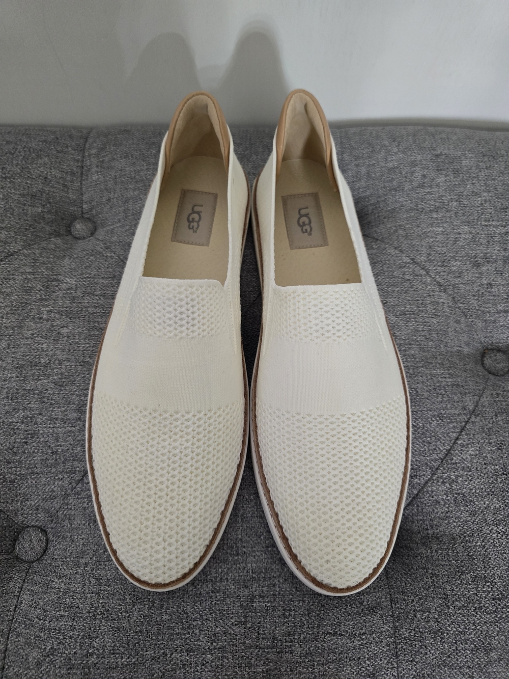 UGG Cream Knit Slip-On Loafers